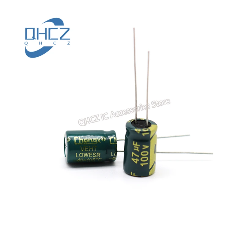 

10pcs 100V 47UF high frequency low resistance LED power supply commonly used long life DIP electrolytic capacitor 8X12