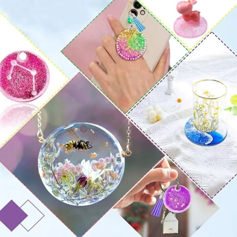 Moule en résine époxy cristal, bricolage, taille ronde, boucles d'oreilles, pendentif, moule en Silicone