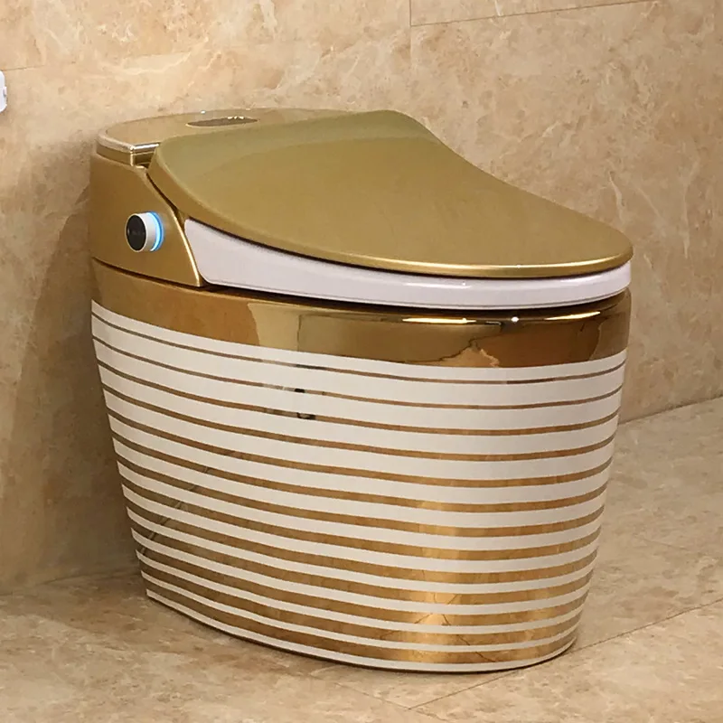 

Экспортный титановый интегрированный интеллектуальный унитаз, автоматический золотой унитаз, невыцветающий, хорошее качество, радарный индукционный унитаз