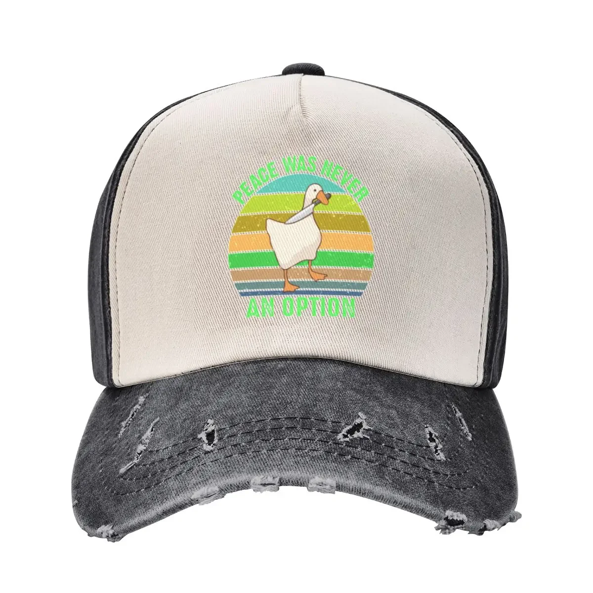 

Vintage Peace Was Never An Option Funny Goose with Knife Baseball Cap birthday Cosplay beach hat Women's Hats 2025 Men's
