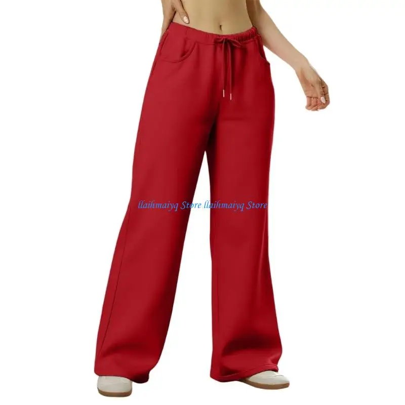 

573B Womens Functional Athletic Bottoms Wide Leg Comfortable Drawstring Winter Ready