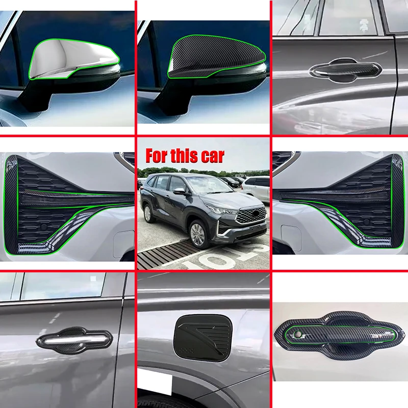 

For Toyota Innova Zenix AG10 2023 2024 Accessories Fog Light Mirror Door Handle Bowl Tank Trim Molding Decoration