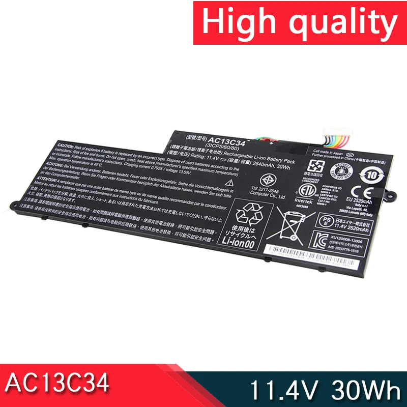 НОВЫЙ AC13C34 11,4 В 30 Втч аккумулятор для ноутбука Acer Aspire V5-122P V5-132 E3-111 E3-112 ES1-111M MS2377 серии 31CP5/60/80