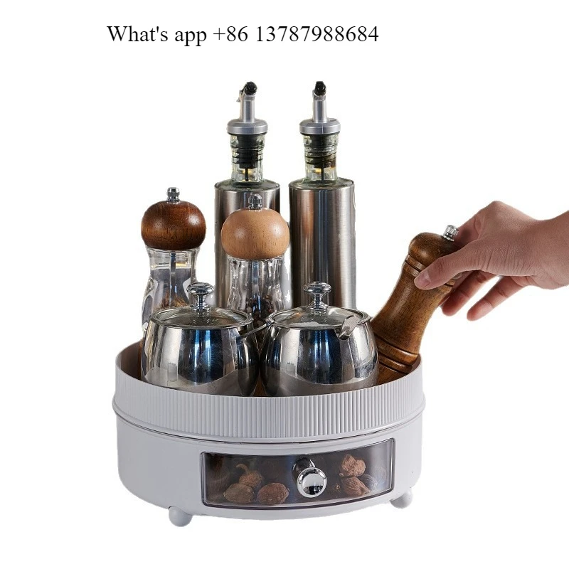 

Вращающаяся подставка для приправ на кухню, круглая, для столешницы, с интегрированным хранением масла, соли, соуса и уксуса