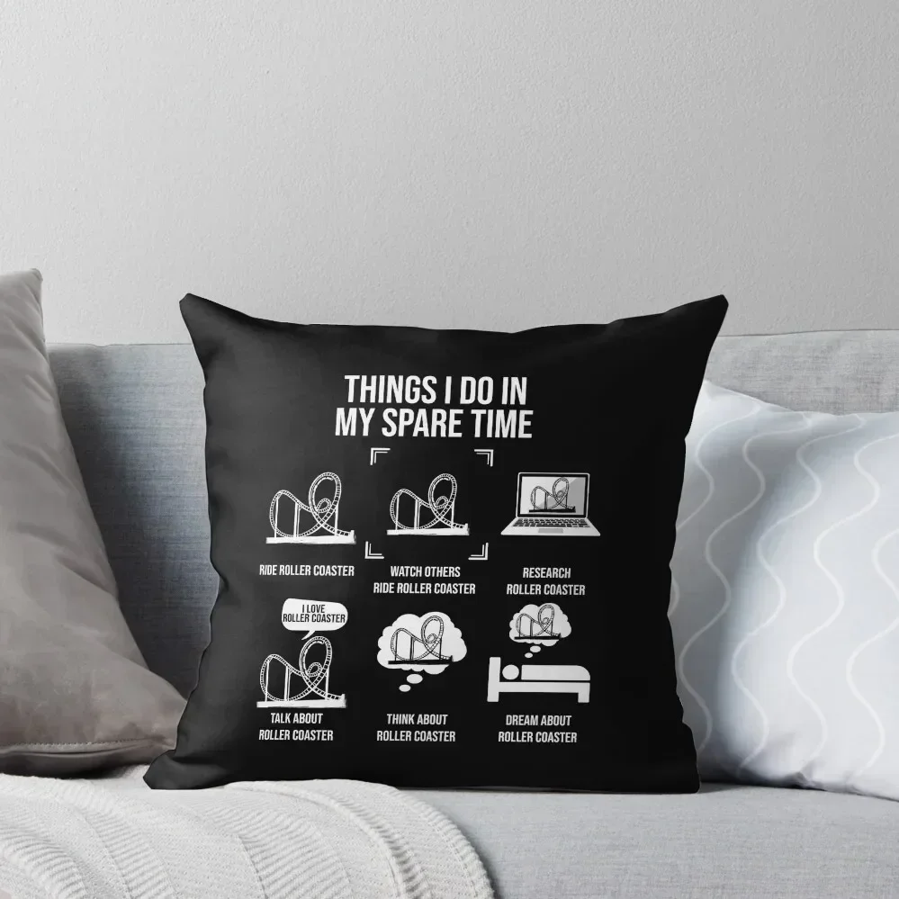 

Things I Do In My Spare Time, Roller Coaster Lover Throw Pillow Pillow Decor Marble Cushion Cover pillow