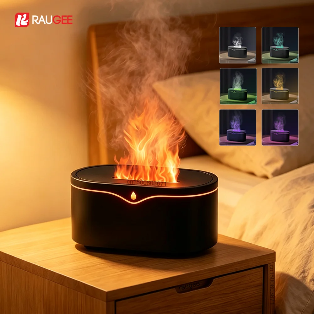 Mini Air Humidifier Flame Aroma Diffuser Essential Oils Diffuser USB Cool Mist Maker Home Bedroom Fragrance Diffuser Humidifier