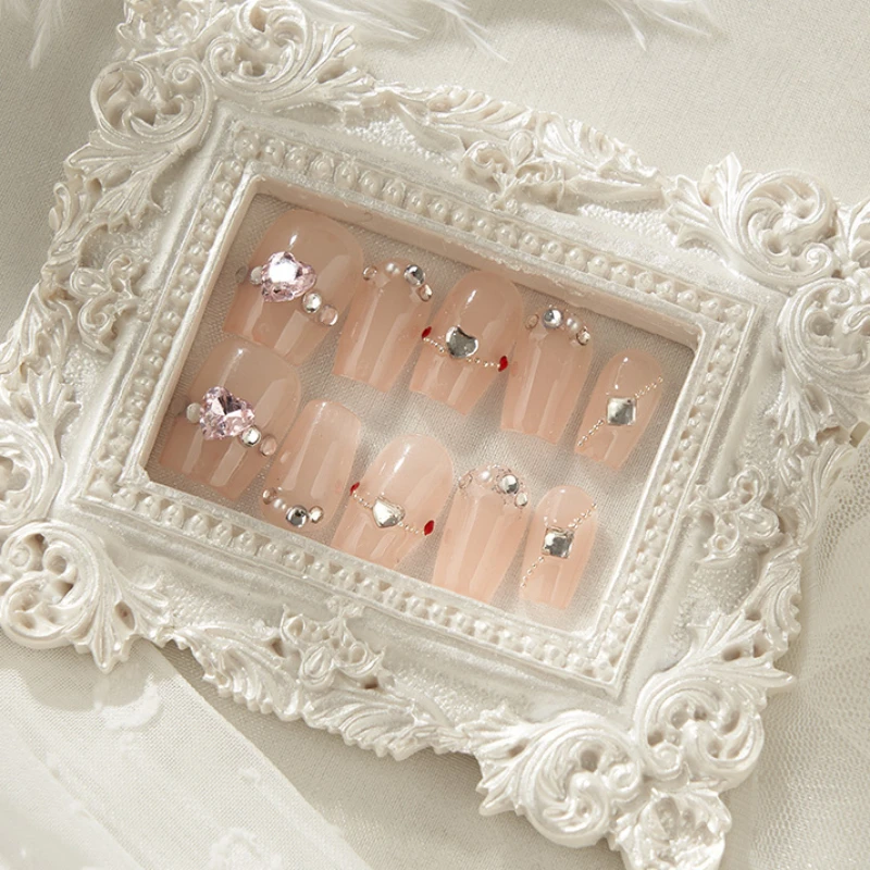 

Christmas/Halloween Nails Set Short Press on Nails Simple Gradient Fake Nails with Glue Reusable Decorated Fake Nail