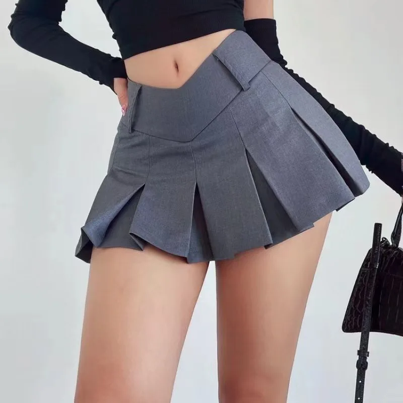 Pleated skirt women\'s summer new Korean version high waist sexy short skirt student wrinkle resistant A-line pleated skirt