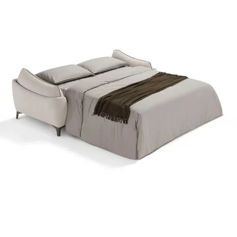 Italian minimalist foldable multi-functional dual-purpose sofa bed, small apartment living room study sofa bed