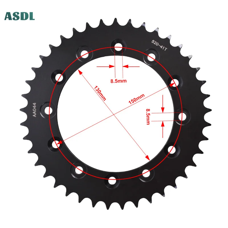 41T Motorcycle Rear Sprocket For Honda NX250 88-93 VT250 VTR250 MC33 Japan 1998-2017 VTZ250 XL-X350 XL500 XL600 PD03 1983-1987