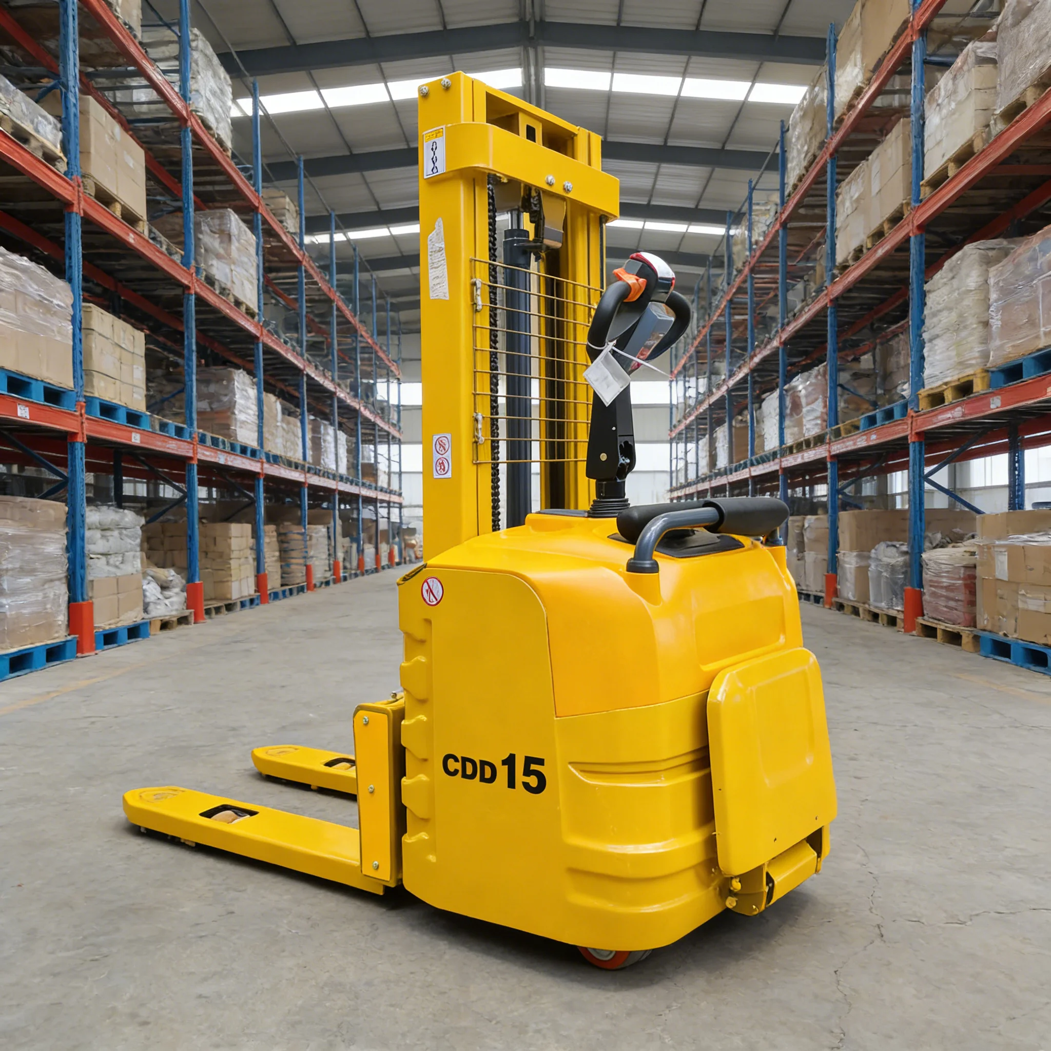 Walkie Electric Pallet Lifter 2 Ton 2.5m Height Heavy Duty Stacker For Efficient Workshop Goods Loading Unloading