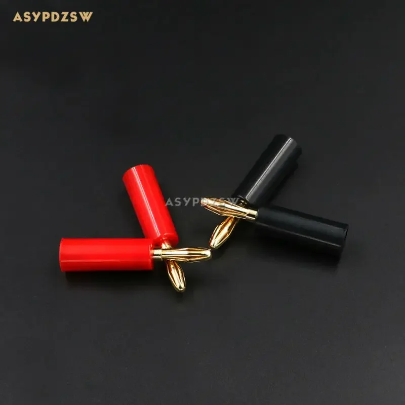 4 PCS High quality Audio 4mm banana plug Full copper gilded power amplifier extension cable plug