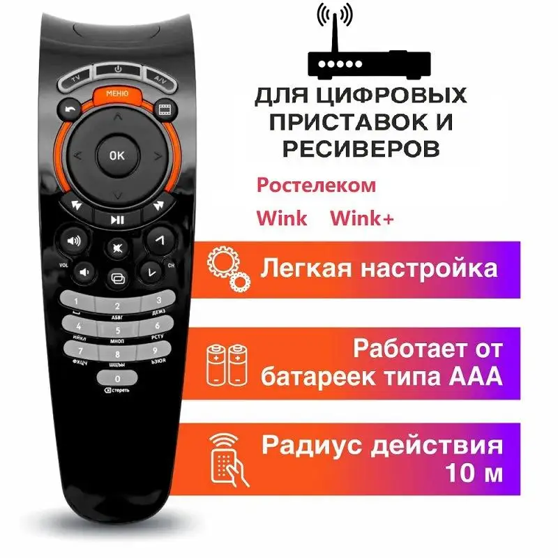 1Pcs DIY Accessories Remote Control For IPTV 1500 STB122A SML-282 STB12A Set-Top Boxes For Wink Rostelecom Switron