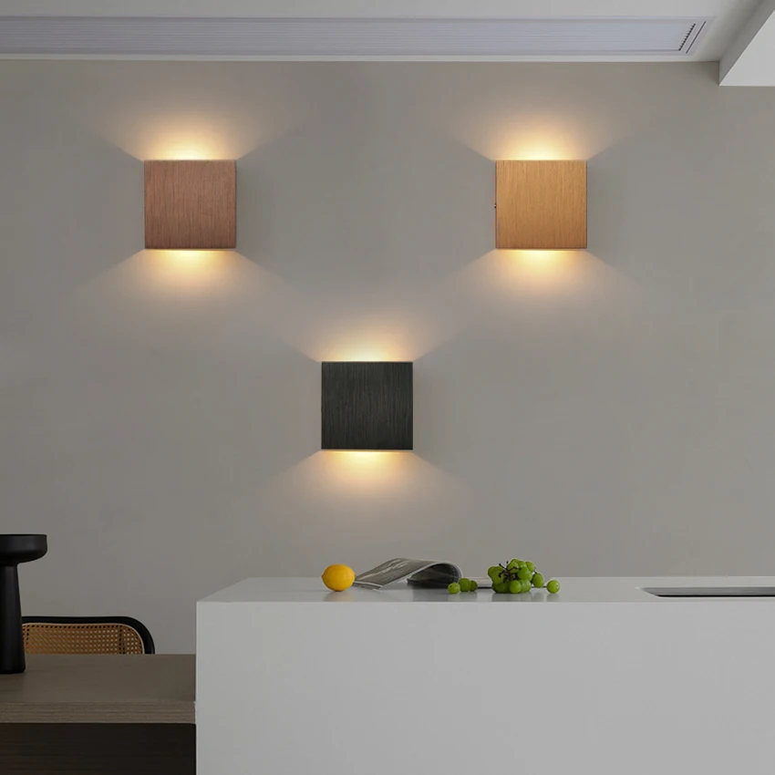 6 واط LED مصباح الجدار الداخلي صعودا وهبوطا توهج نحى الذهب/الفضة/أسود/القهوة الألومنيوم أضواء الجدار إضاءة ديكوريّة المنزل AC90-260V