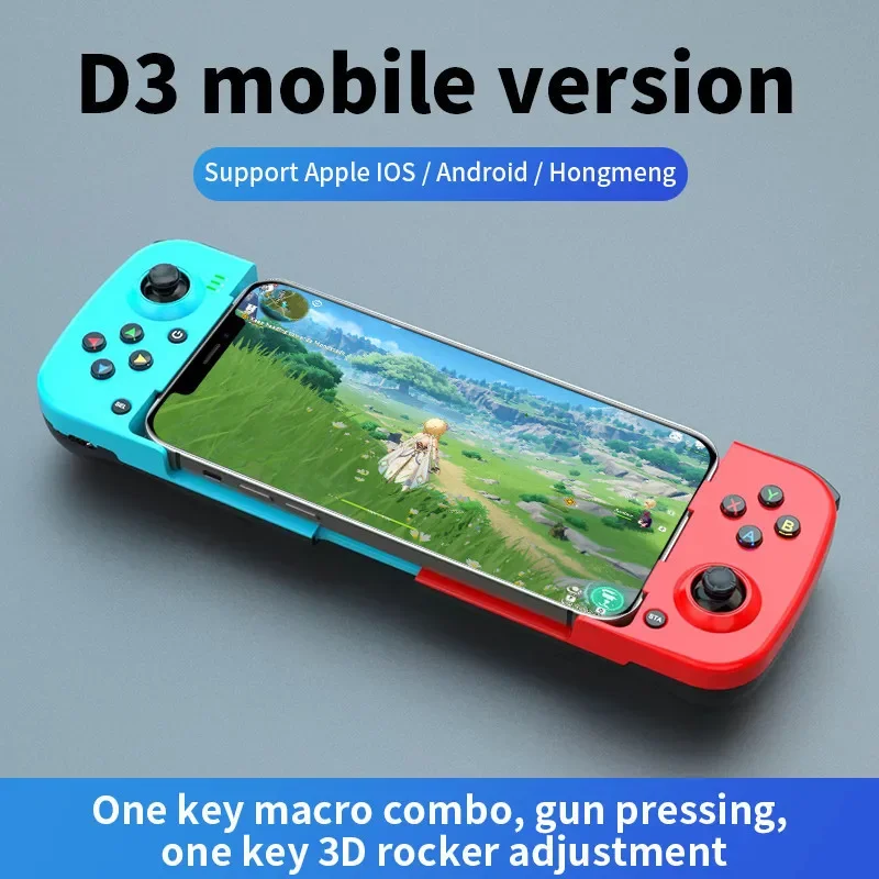 D3 telescopic mobile game controller BT 5.0 mobile chicken game joystick is suitable for PUBG Switch/PS4/PS3/PC/IOS/Android