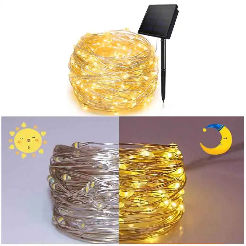 Imagem -06 - Luzes Solares ao ar Livre à Prova Impermeável Água Solar Fada Led Luz da Corda com Modos Luzes Cintilantes para Festa de Jardim Decoração de Casamento