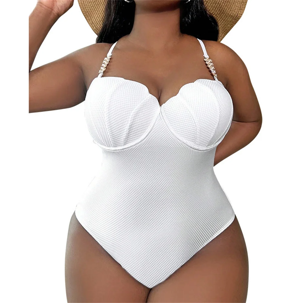 2024 explosive swimsuit women's one-piece belly cover slimming bikini shell bag sexy women's beach resort seaside pool bikini