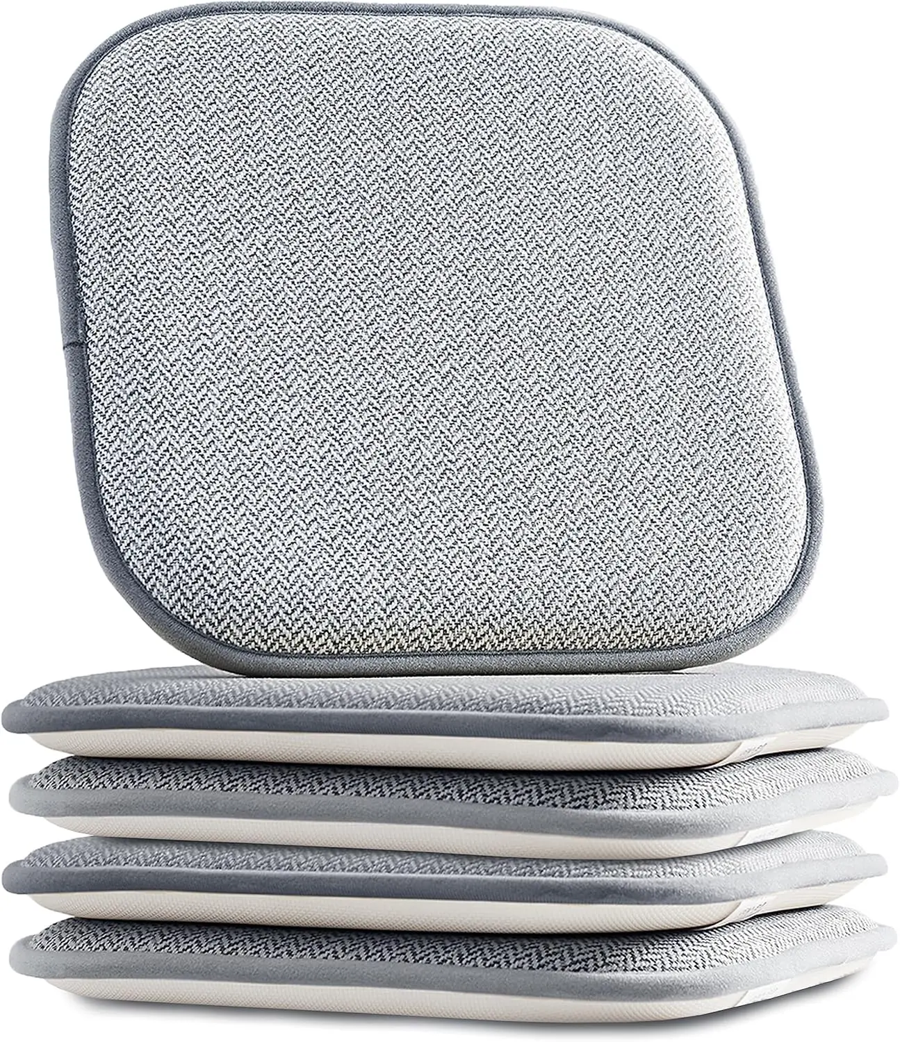 

4 Pa Chair Cushion Covers - Skid-Proof Rubber Backing - 16 X 16 H - Thi Dining Square Shape Seat Covers - Comfortable Textured