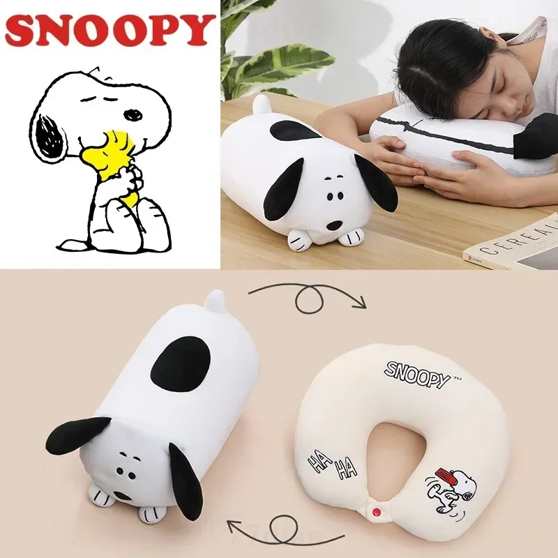 

Snoopy Travel Pillow Deformable Airplane Car Office Headrest Cartoon Anime Cute Student School Nap Creativity Doll Neck Cushion