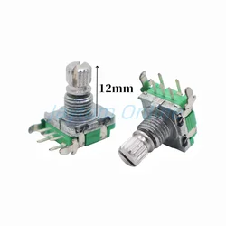 5pcs EC11 Rotary Encoder With Push Button Switch F11E 20 Positions 20 detents 12/15MM Plum Shaft