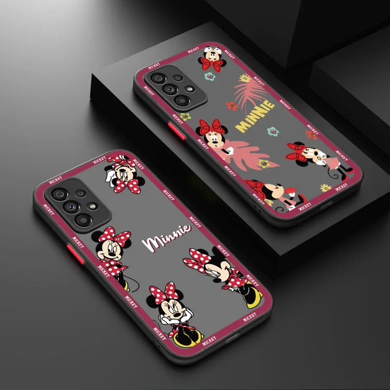 Bonita funda de teléfono rosa de Minnie para Samsung, A13, A22, A32, 4G, A33, A42, A52S, A53, A73, 5G, A12, A14, A23, A31, A51, A70, A71, A72