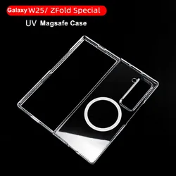 2in1 Transparent UV Anti-Scratch For Magsafe Case For Samsung Galaxy Z Fold 7 SE FoldSE W25 Magnetic Clear Hard PC Thin Cover
