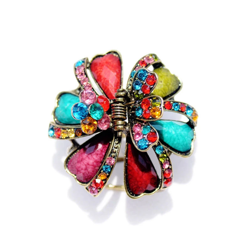 

Retro Imitation Pine Stone Crack Resin Hair Claw Clips Colorful Bronze Shark Claw Fashion Hair Clip Hair Accessories for Women