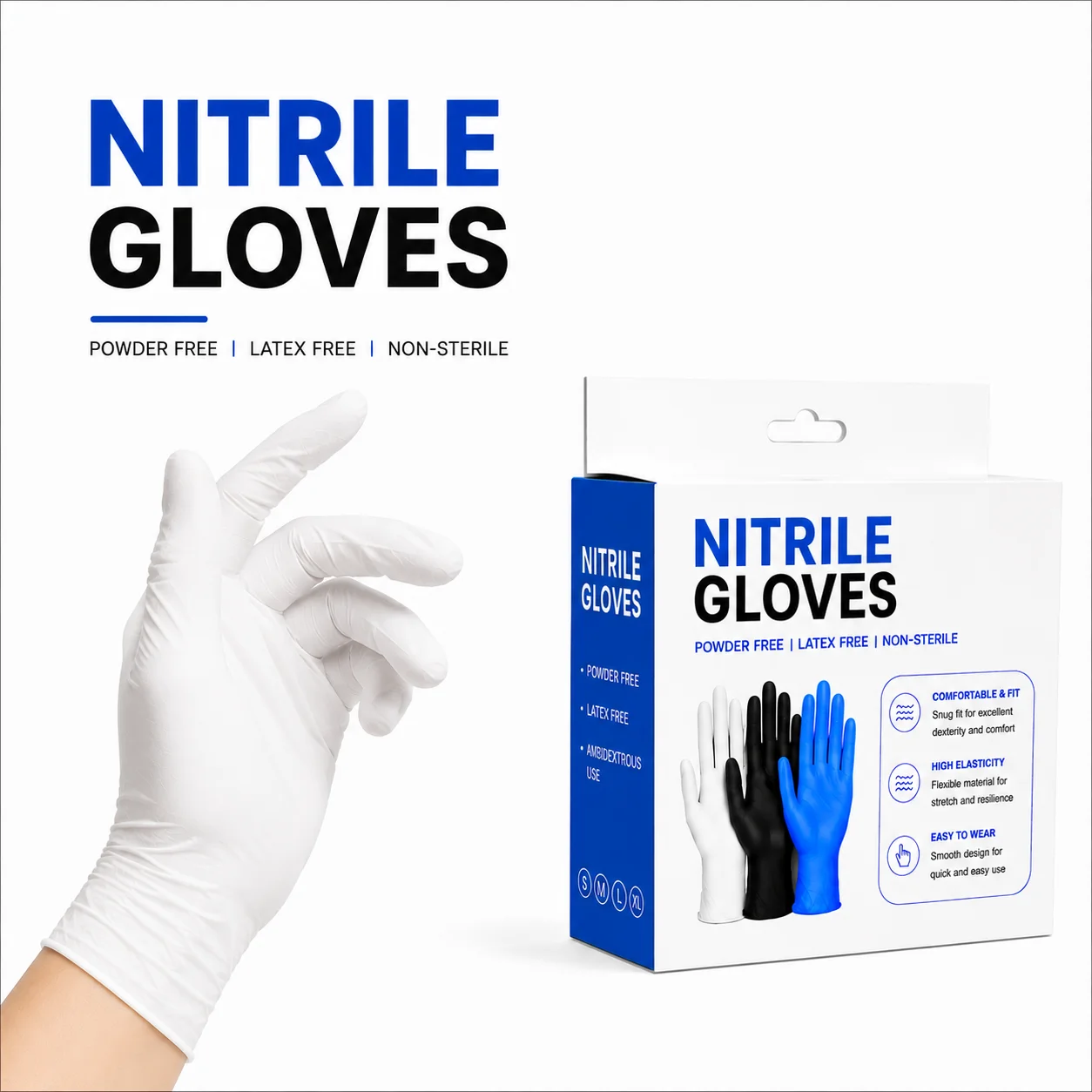 Latex Disposable Glove - 20/30 Pezzi Guanti in Nitrile Bianco
