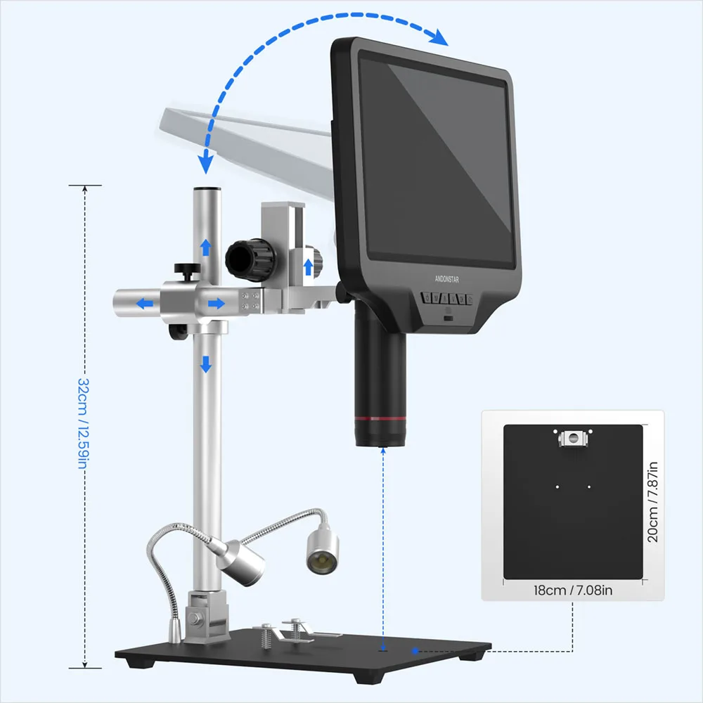 Andonstar 10.1\'\' AD409 Pro HDMI WIFI Digital Microscope Measure Software PC Connection for PCB Solder Check Tool for SMD Repair