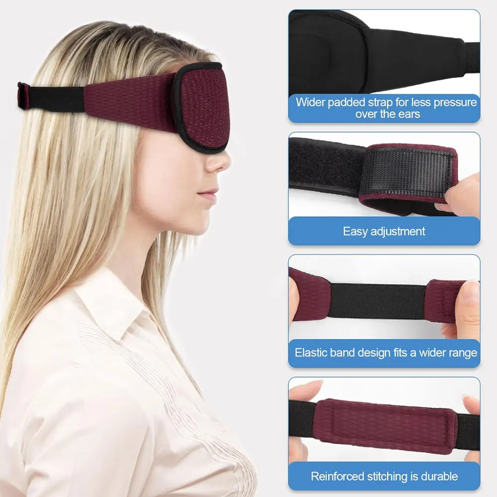 3D Breathable Sleeping Mask Block Out Light Memory Foam Eyeshade Household Travel Sleepmasker Blindfold Sleeping Aid Eyepatch