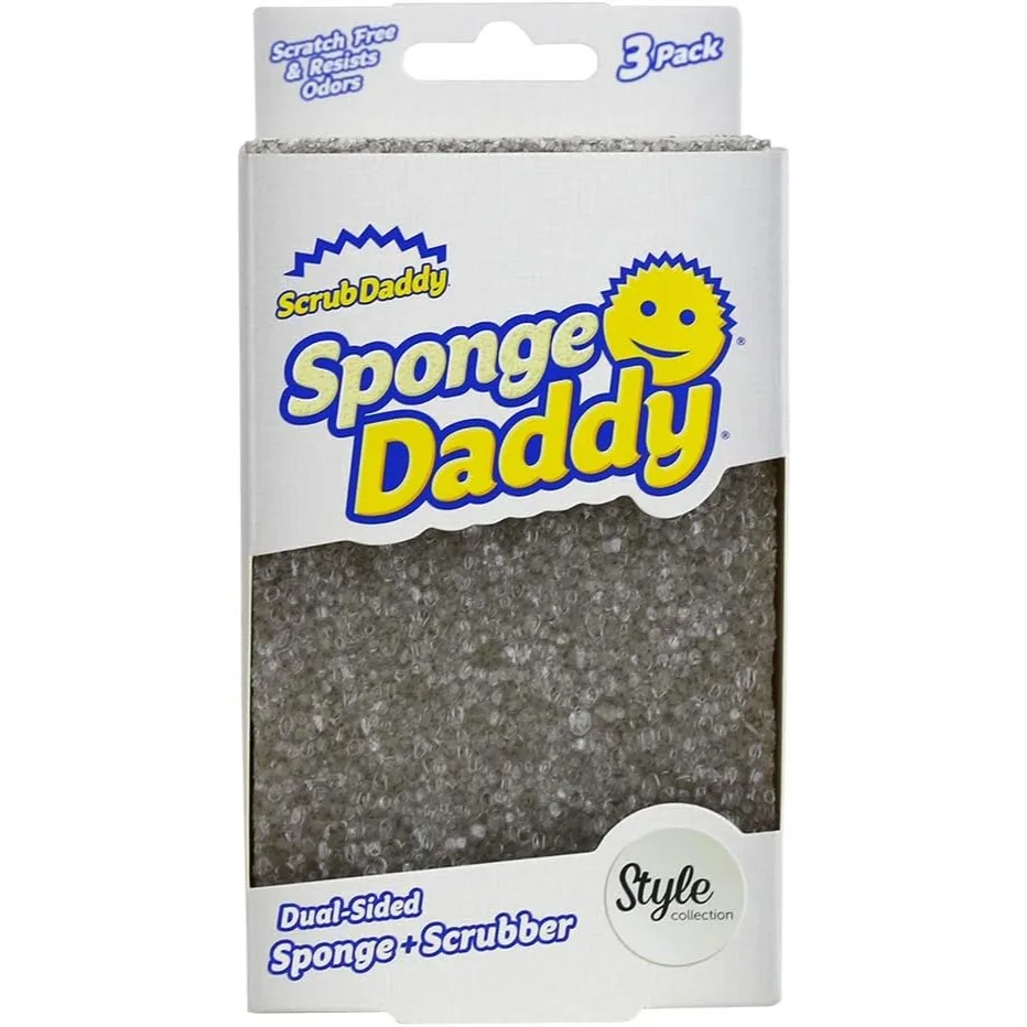 

Dual Sided Scrub Daddy Sponge Daddy, Non Scratch Dish Scrubber for Kitchen Bathroom, Multipack Cleaning Sponges