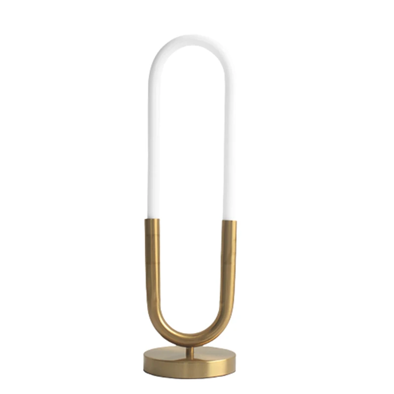 Lampe de Table LED Moderne en Forme de U, Tube en Silicone Blanc, Luminaire Décoratif d'Nik, Idéal pour une Chambre à Coucher, un Hôtel ou un Bureau