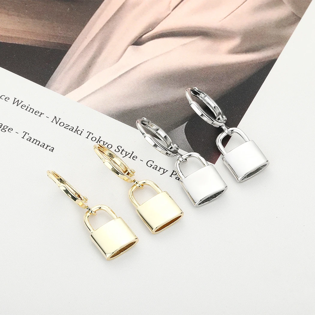 

Cxwind Padlock Charm Huggie Hoop Earrings - Love Lock Bridesmaid Gifts for Elders Girlfriend Gifts Chinese Longevity Locks