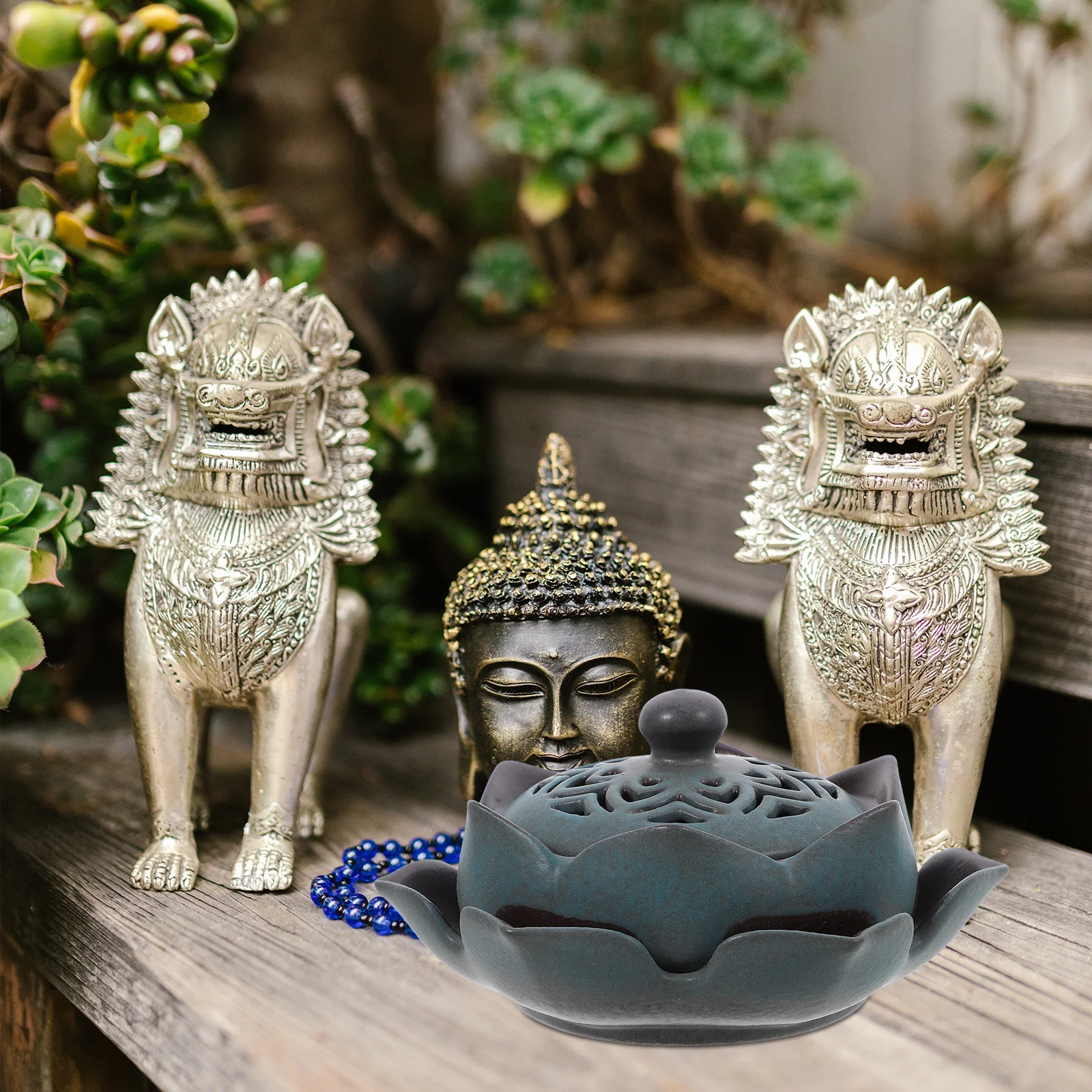 

1Pcs Ceramic Lotus Incense Burner Aromatherapy Incense Holder Home Office Decorative Lotus Censer Retro Censer Holder