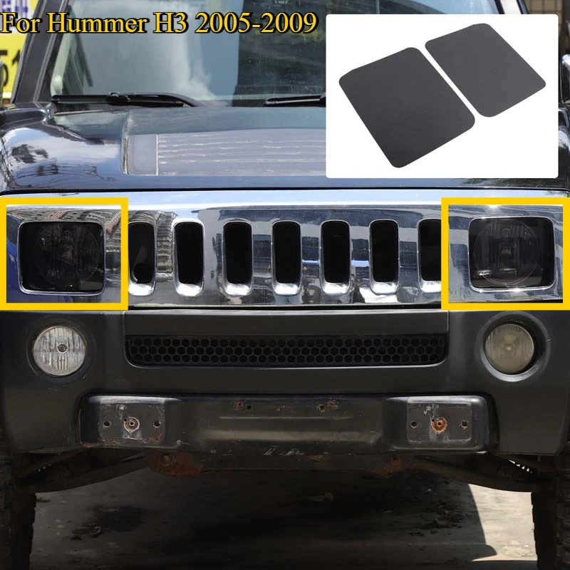 

2 piece set TPU black For Hummer H3 2005-2009 car headlight rear headlight film decorative sticker car protection accessories