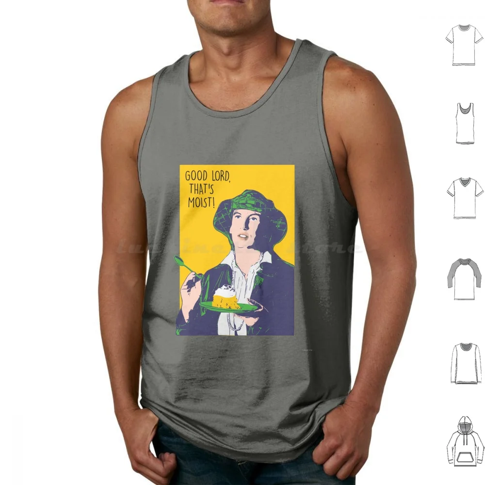 Miranda Hart-Moist-Pop Art Edition Tank Tops Vest Sleeveless Miranda Hart Plunge Moist Miranda Humor Fan Art Husk Cake Pie