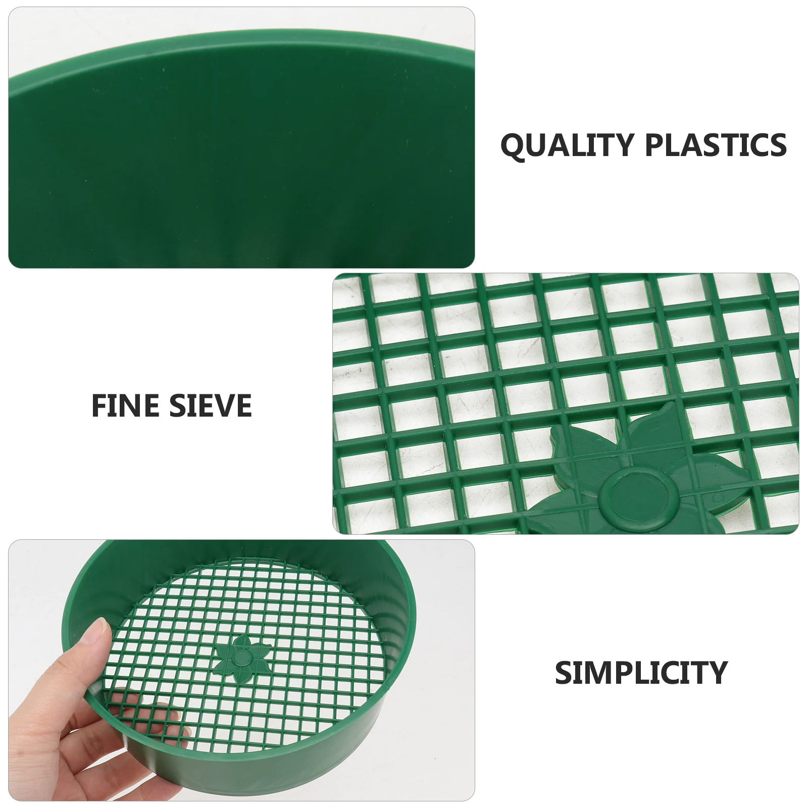 5 Buah Saringan Jaring Plastik Ringan Tahan Lama Alat Berkebun Saringan Filter Tanah Aksesori Penanaman Dapat Digunakan Kembali Warna Hijau