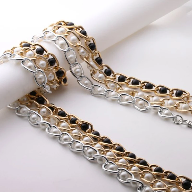 Imitated Pearl Bag Chain Exquisite Gentle Wide Chain practical Clip Lobster Clasp Elegant beautiful Simple Luggage Accessories