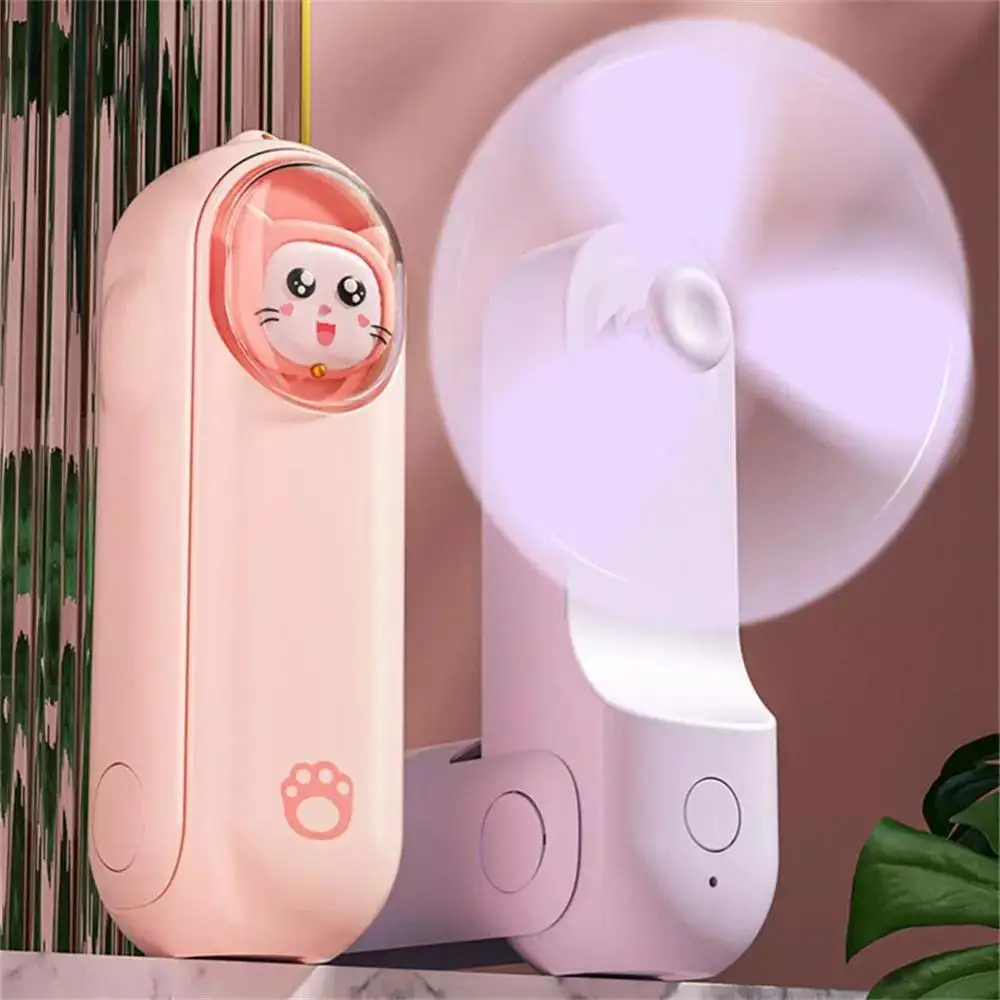 

USB Mini Fan Portable Handheld Fan Rechargeable Quiet Pocket Cooling Hand Ventilador With Light Office Outdoor
