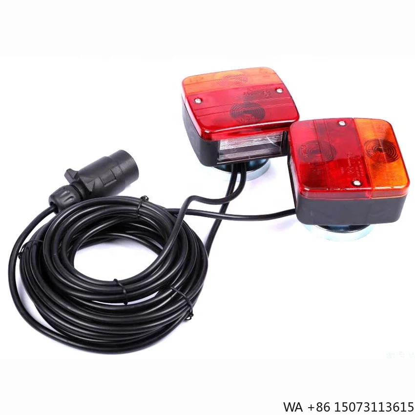 

Галогенный задний фонарь для прицепа, квадратная яркая долговечная лампа с комплектом кабелей