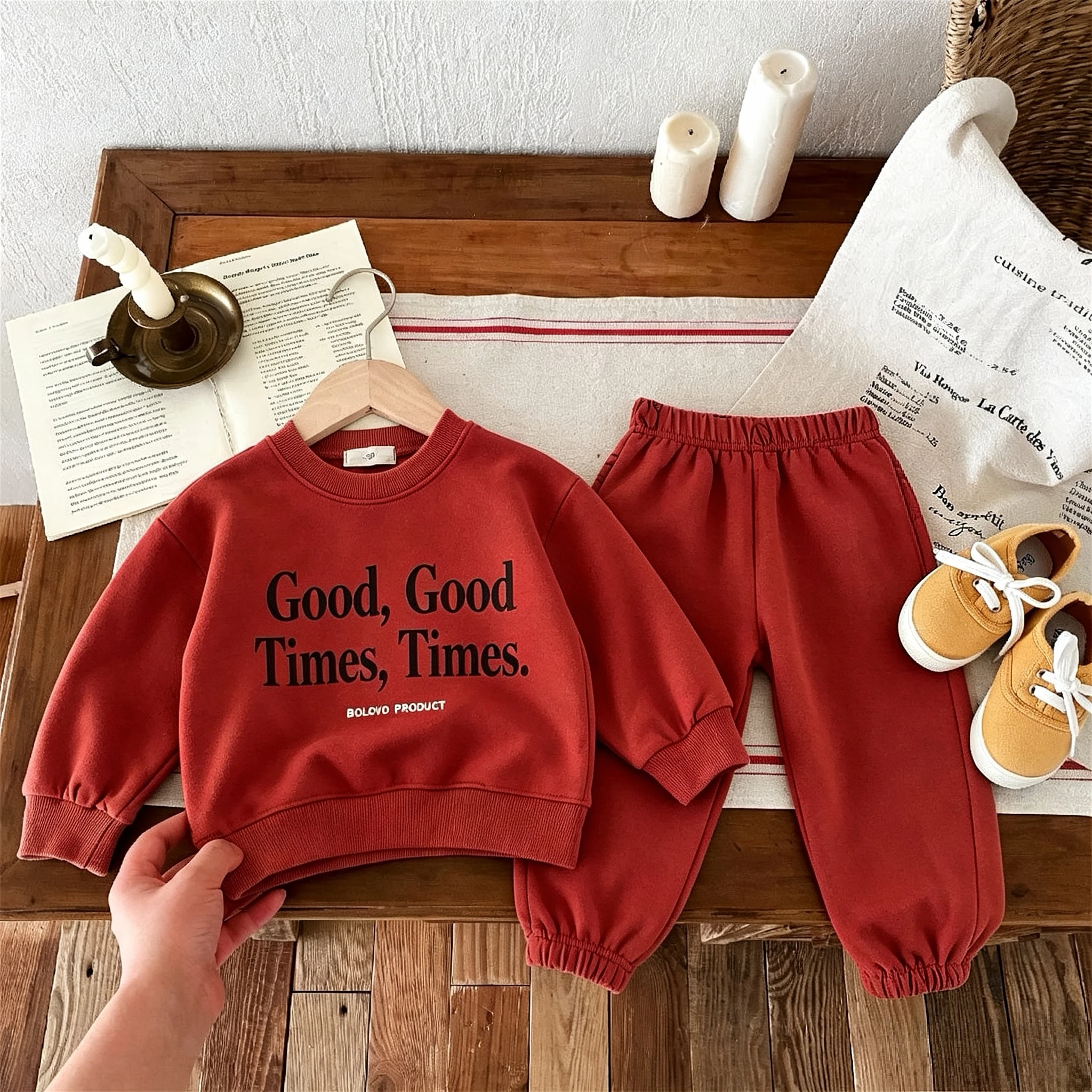 0-6 Age Children Clothes Long Sleeve Suit Printed Letters Simple Baby Boys Sweatshirt Set Autumn Kids Cotume Casual Tracksuits