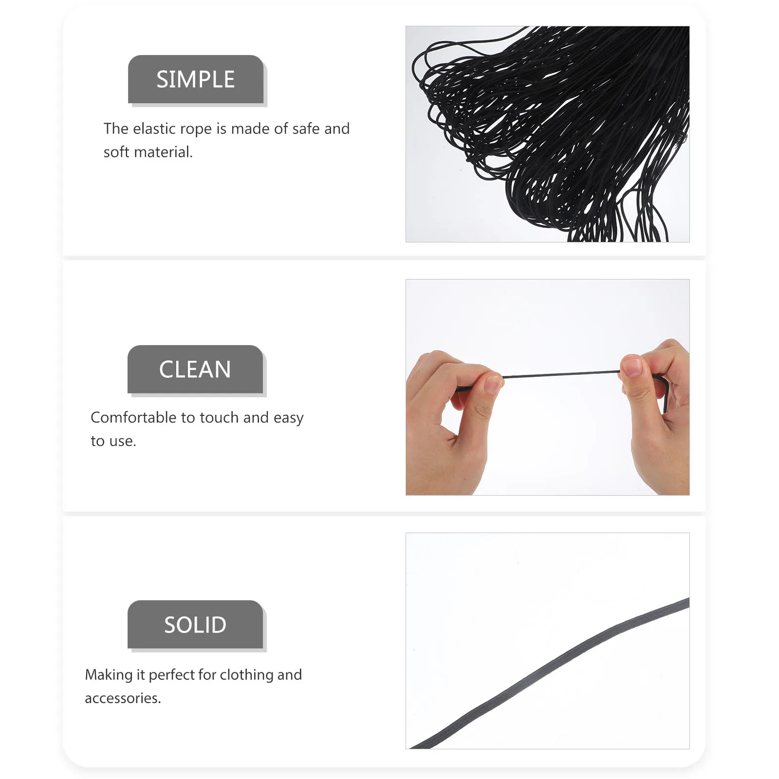 

Elastic Trousers Waistband 2 3mm Round Cord Rubber Bands DIY Clothes Pants Hair Accessories Bulk Bungee Strings Stretch Ropes
