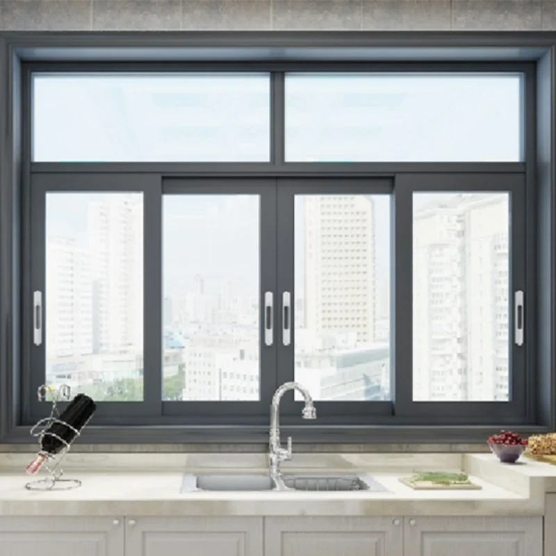 Custom Thermal Break Push Slide Window Rail Design Soundproof Tilt Slide Bathroom Hotel Waterproof Window