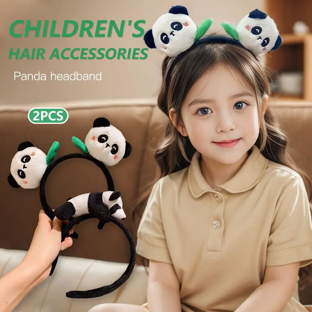 Chinese Style Panda Headband Zoo Hair Clip Cute Plush Doll Hair Hoop Hair Accessories Hairbands Cartoon Hair Band Photograph