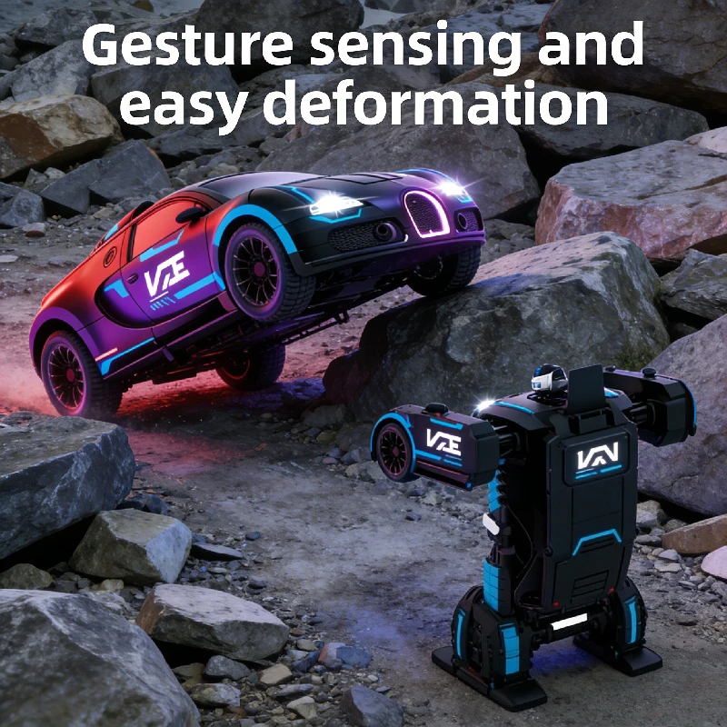 

NeonShift 2-in-1 RC Car – Rechargeable Robot Racer | Boys’ & Girls’ Electric Toy (Ages 3-6, 8+)