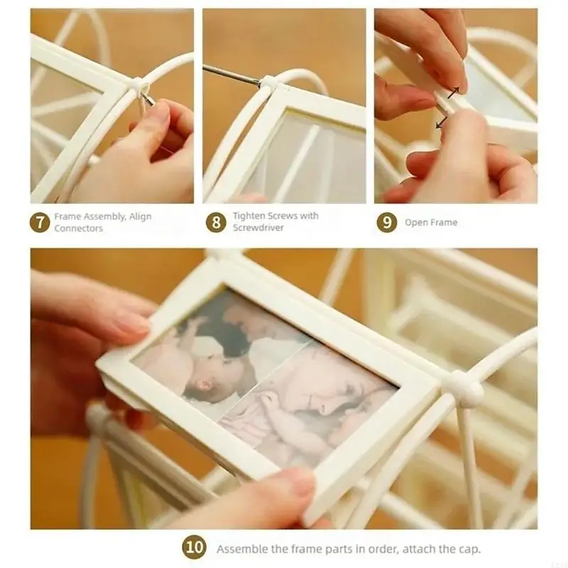 Rotating Ferris Wheel Picture Frame Decorative Photo Frame Carousels Car Photo Frame Photo Display Stand Home Decors 