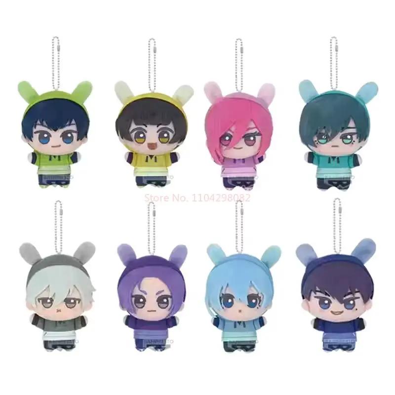 新オリジナルバンダイ 10 センチメートルブルーロックカジュアルバニー vol.1 & vol.2 Isagi Yoichi ナナセ人形ふわふわマウメットペンダントキーホルダーキーリング gif