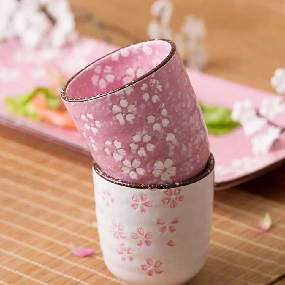 

Ceramic Cherry Blossom Water Cup Kung Fu Tea Set Master Cup