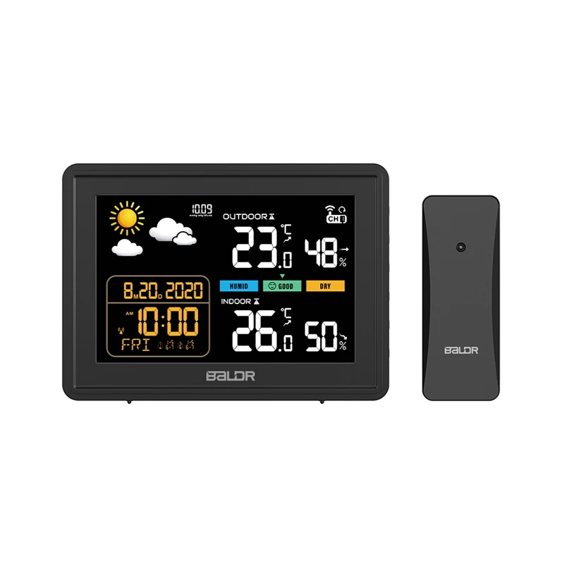 

Беспроводная смарт-Метеостанция Baldr, с термометром, цветным барометром, с прогнозом погоды