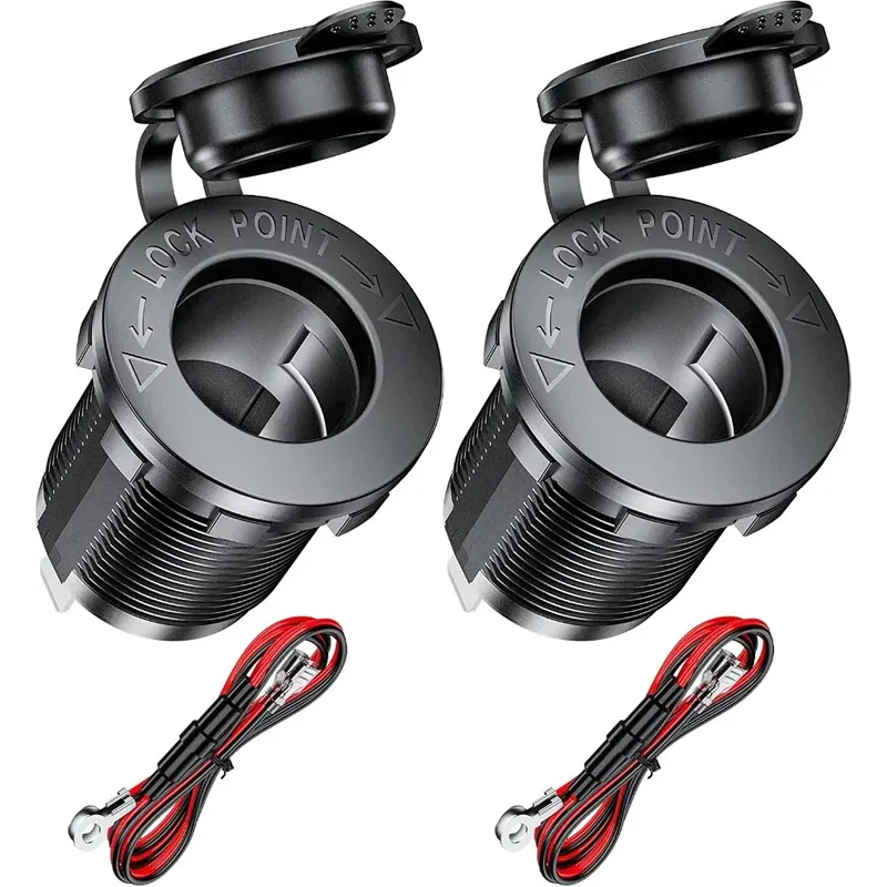 1-4Set 12V Cigarette Lighter Socket Waterproof Socket Replacement DIY Kit Is Applicable To Automobiles Ships Marine Motorcycles